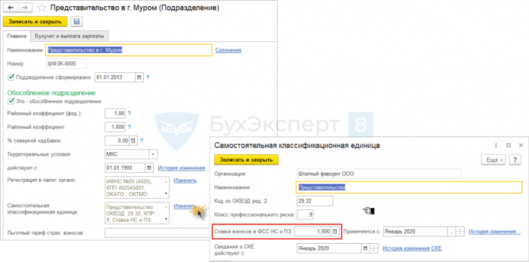 СКЕ для взносов ФСС НС и ПЗ (ЗУП 3.1.13)
