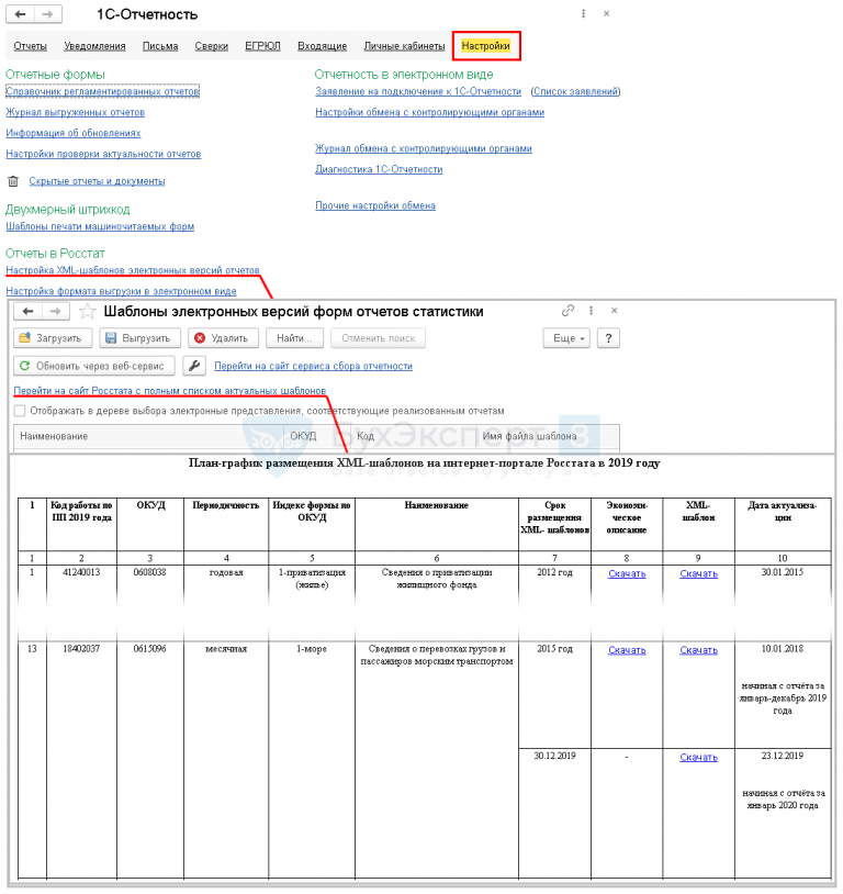 1с отчет в росалко