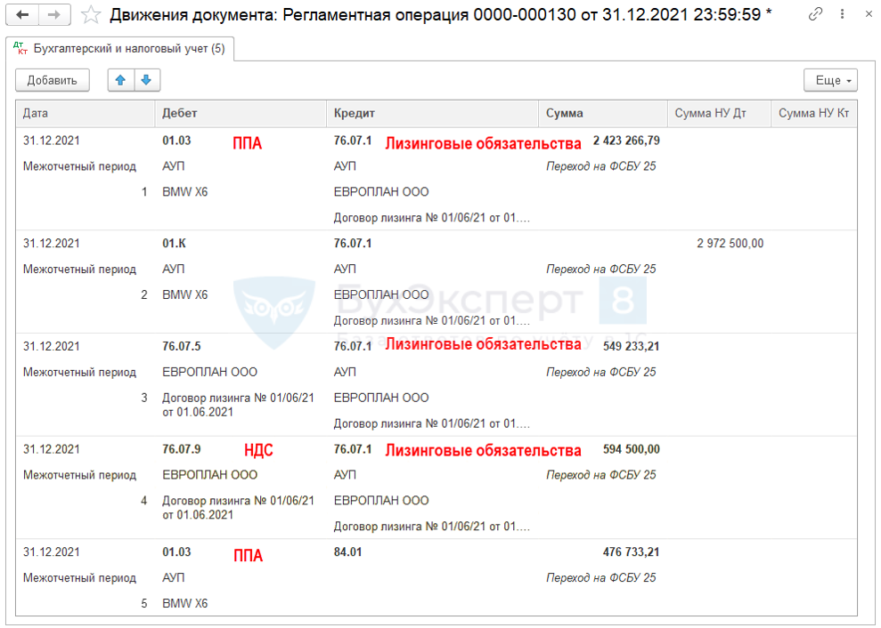 Почему лизинговые платежи не отражаются в 1с как расходы