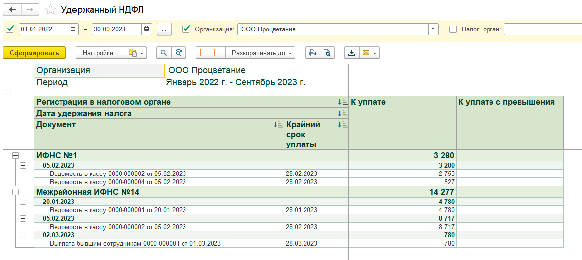 Уплата ндфл в 1с 8.3 бухгалтерия